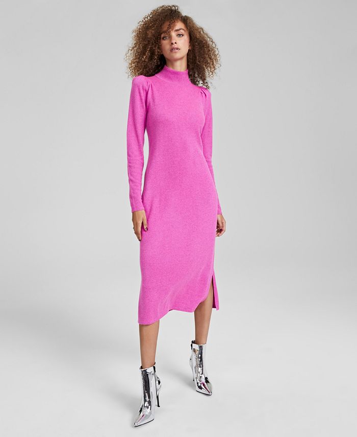 Macys Women Clothing Dresses Midi Dresses Created for Macys Cashmere Mock-Neck Midi Dress 
