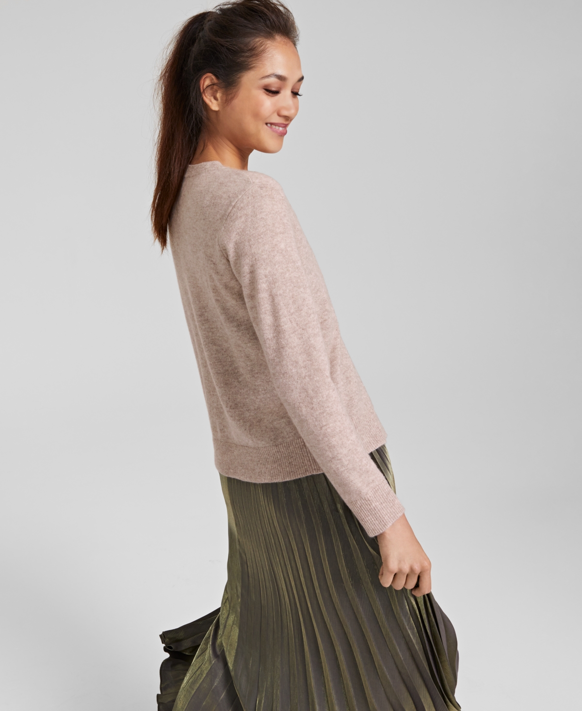 Charter Club Petite 100% Cashmere Cardigan, Created For Macy's In Brown