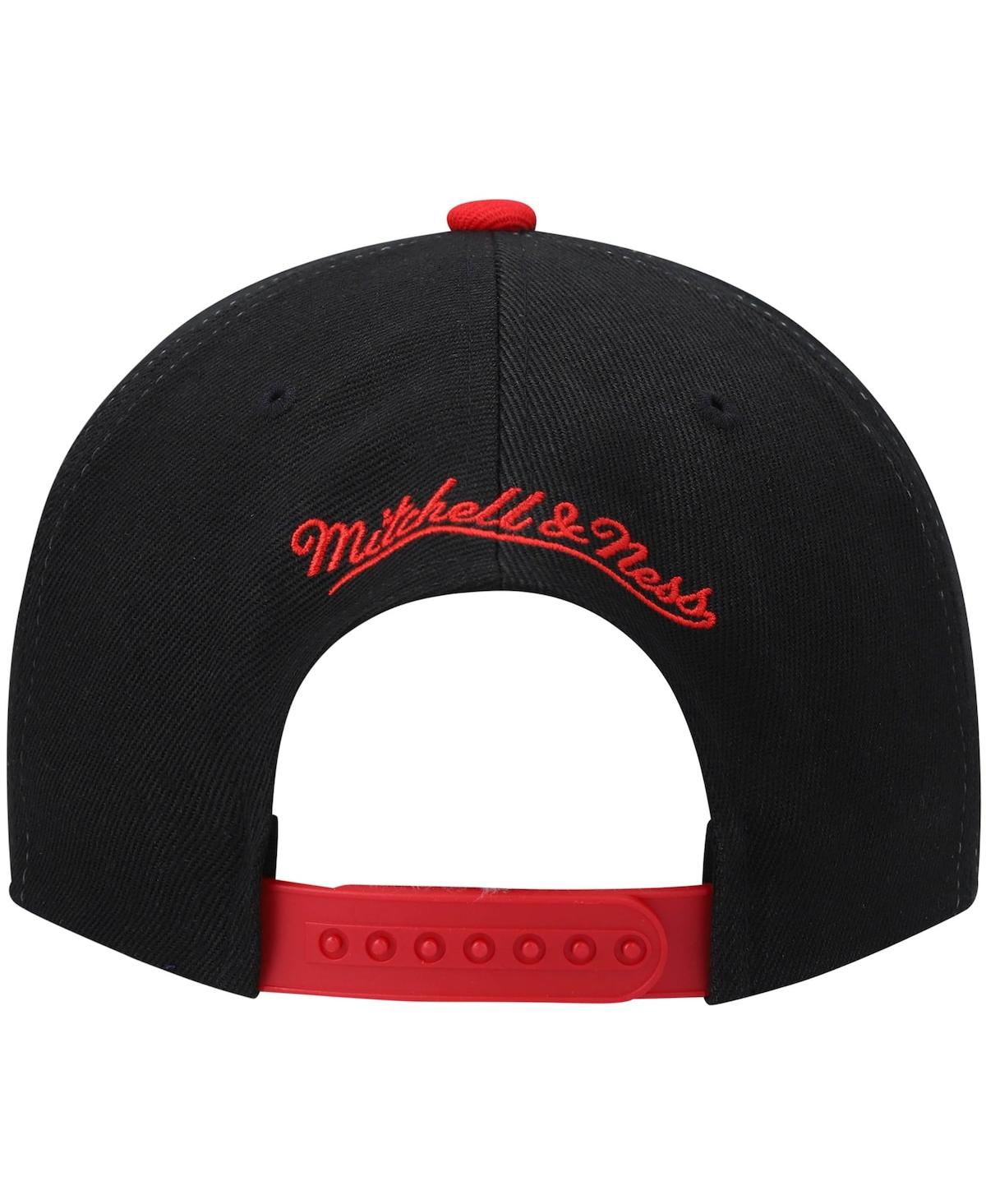 Mitchell & Ness Men's  Red, Black Unlv Rebels Sharktooth Snapback Hat In Red,black