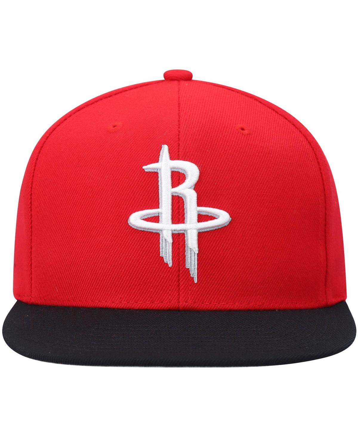 Mitchell & Ness Men's  Red And Black Houston Rockets Team Two-tone 2.0 Snapback Hat In Red,black