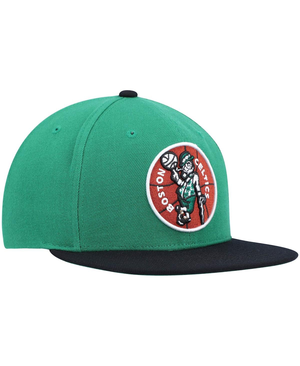 Mitchell & Ness Men's  Kelly Green And Black Boston Celtics Hardwood Classics Team Two-tone 2.0 Snapb In Kelly Green,black