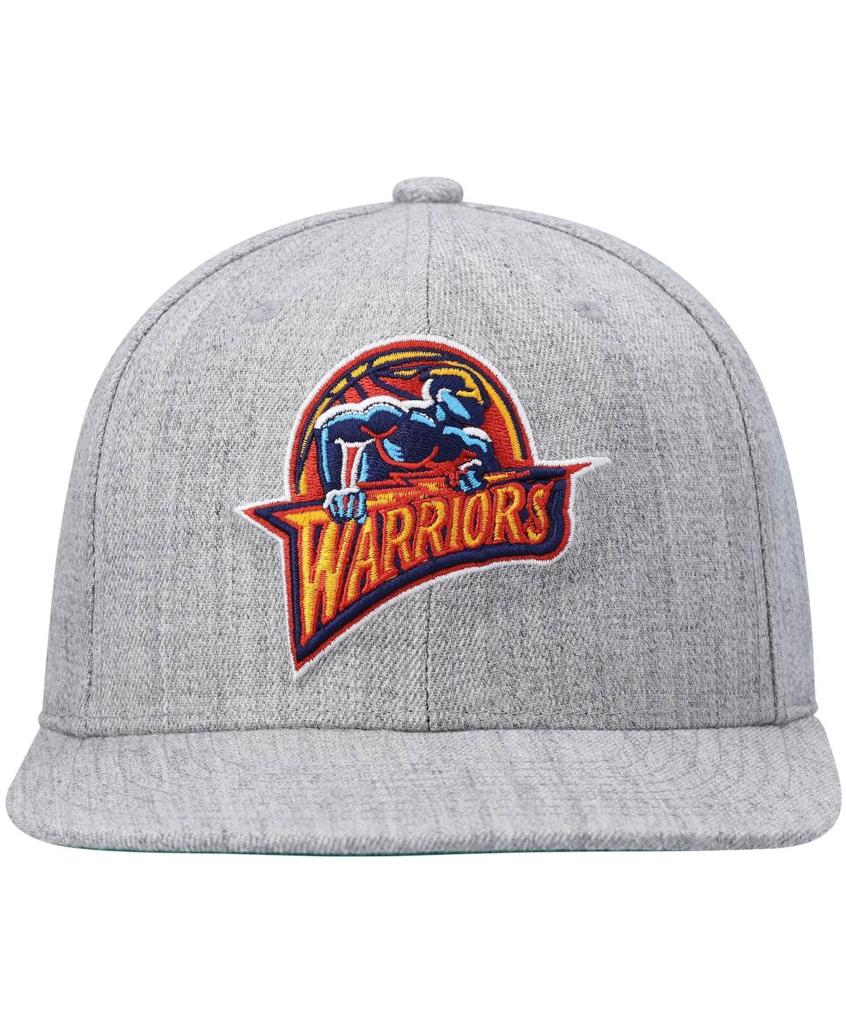 Mitchell & Ness Men's  Heathered Gray Golden State Warriors Hardwood Classics Team 2.0 Snapback Hat In Heathered Gray