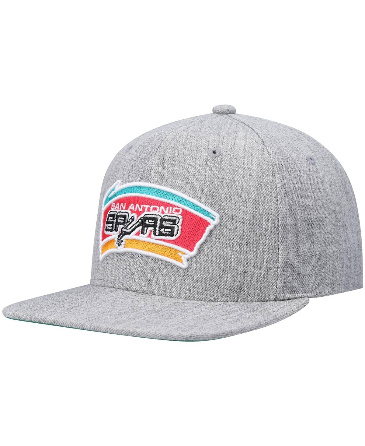 Mitchell & Ness Men's  Heathered Gray San Antonio Spurs Hardwood Classics Team 2.0 Snapback Hat In Heathered Gray