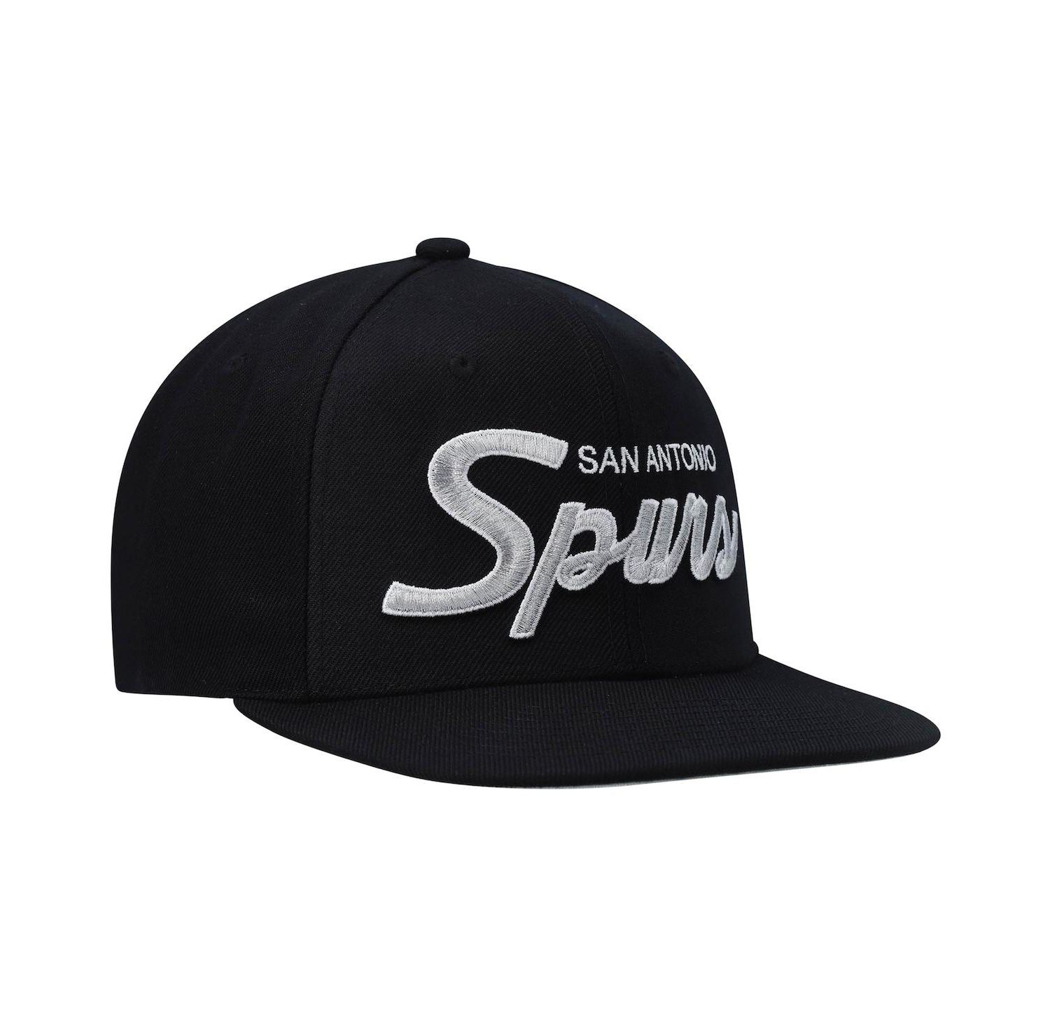 Men's Black San Antonio Spurs Hardwood Classics Script 2.0 Snapback Hat