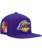  Mitchell & Ness Los Angeles Lakers NBA Top Spot Snapback Hat  Adjustable Cap - Black/2010 NBA Finals Side Patch/Hardwood Classics :  Sports