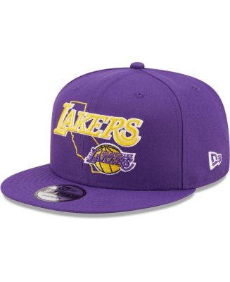 New Era Men's Purple Los Angeles Lakers Team State 9Fifty Snapback Hat ...