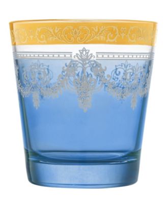 Double Old Fashion 6 Piece Gold Band Glass Set