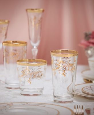4 Piece Rosalia Flower High Ball Set