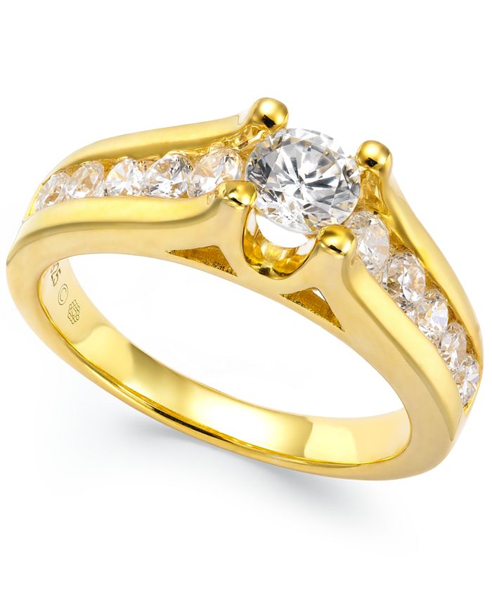 Macy s Certified Diamond Channel Engagement Ring in 14k Gold 1 ct