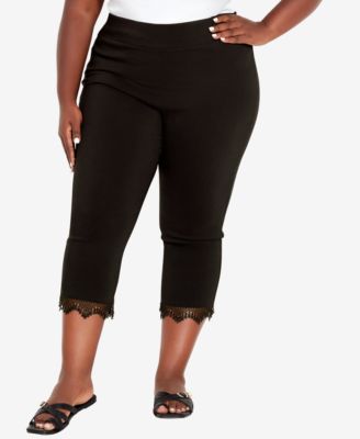 Super Stretch Lace Capri Pants In Black 