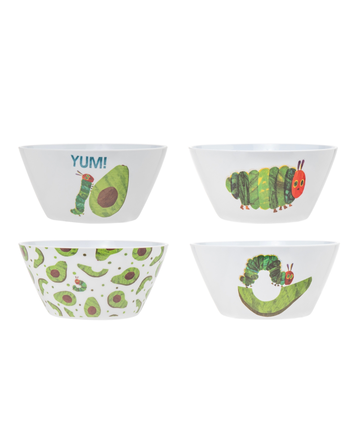 The World of Eric Carle, The Very Hungry Caterpillar Avocado Cereal Bowl Set of 4 - White