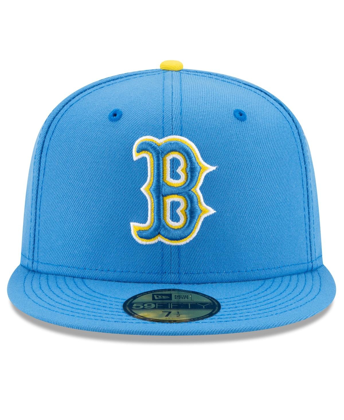 New Era Men's  Light Blue Boston Red Sox City Connect 59fifty Fitted Hat In Navy