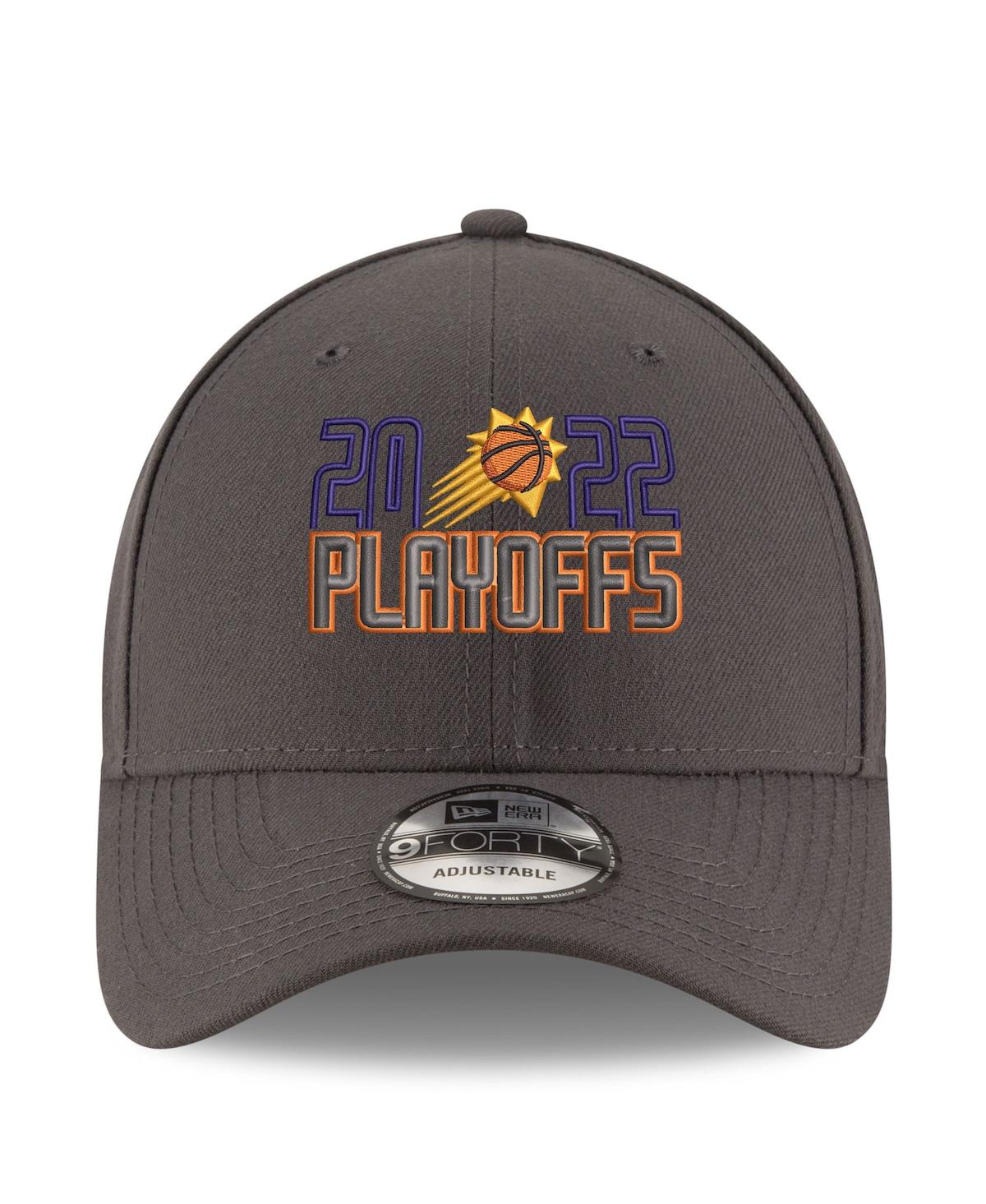New Era Gray Phoenix Suns 2022 Nba Playoffs Bubble Letter 9forty Adjustable Hat In Gray