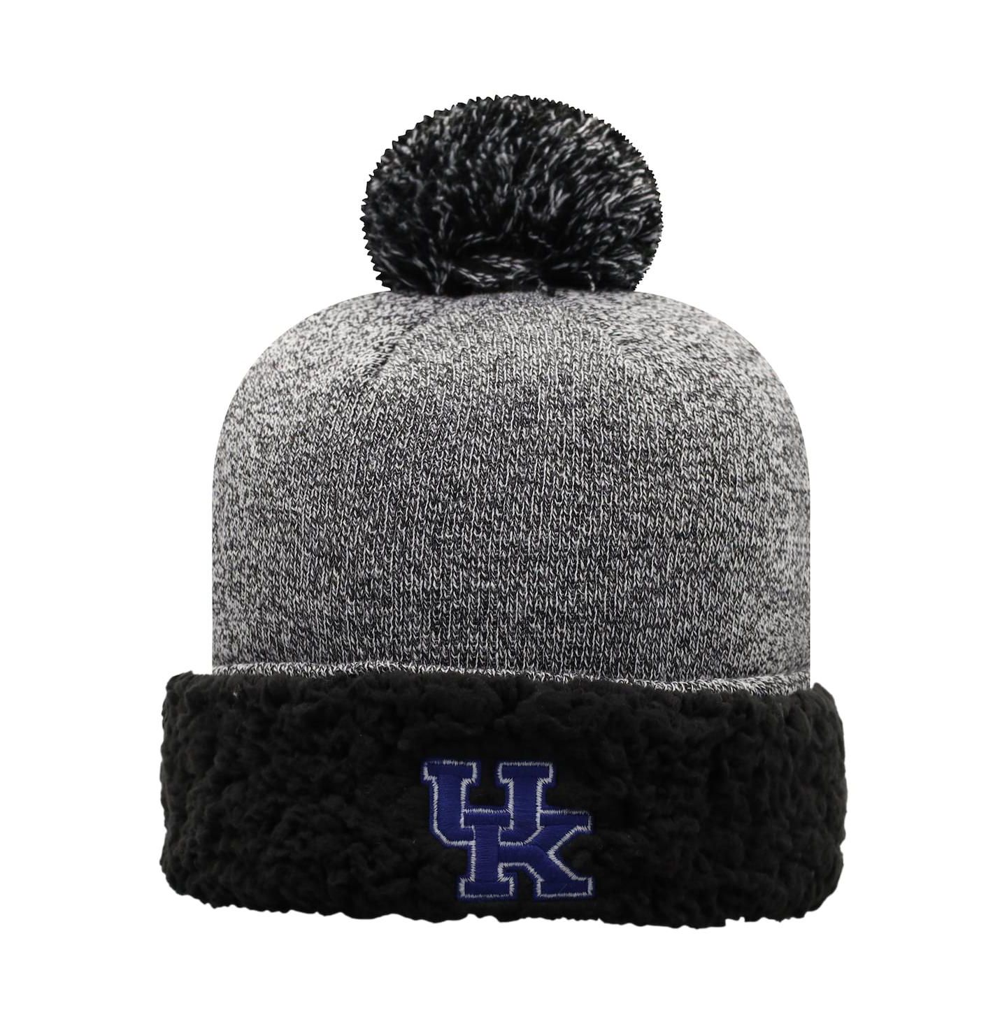 Женская шапка Top of the World Black Kentucky Wildcats Snug Cuffed Knit Hat with Pom — фото 1