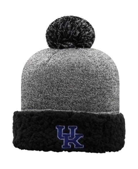 Женская шапка Top of the World Black Kentucky Wildcats Snug Cuffed Knit Hat with Pom