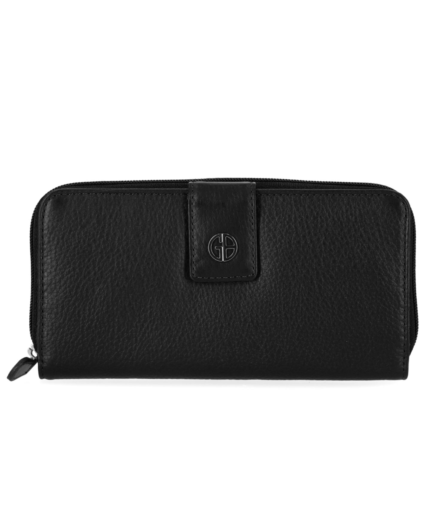 Женский кошелёк Giani Bernini Softy Leather All In One Wallet, цвет: Чёрный / Серебряный — фото 1