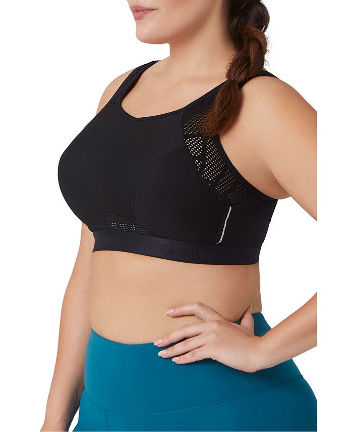 Glamorise Full Figure Plus Size No Sweat Mesh Sports Wirefree Bra And Reviews Bras And Bralettes 