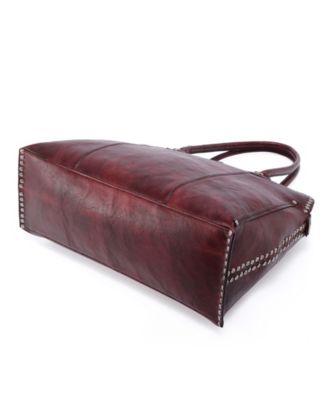 Women's Genuine Leather Soul Stud Satchel Bag