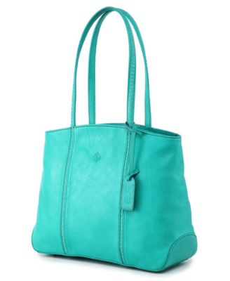 Women's Genuine Leather Dancing Bamboo Tote Bag