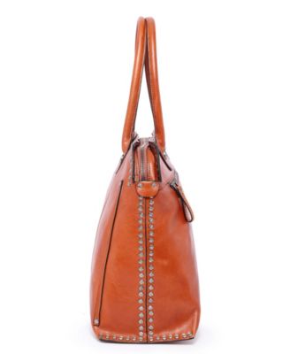 Women's Genuine Leather Soul Stud Satchel Bag
