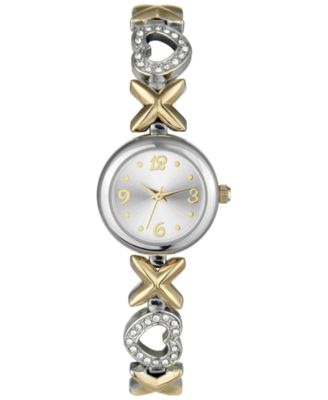 Photo 1 of Charter Club Women's Two-Tone Mixed Metal Heart Bracelet Watch, 22mm, 