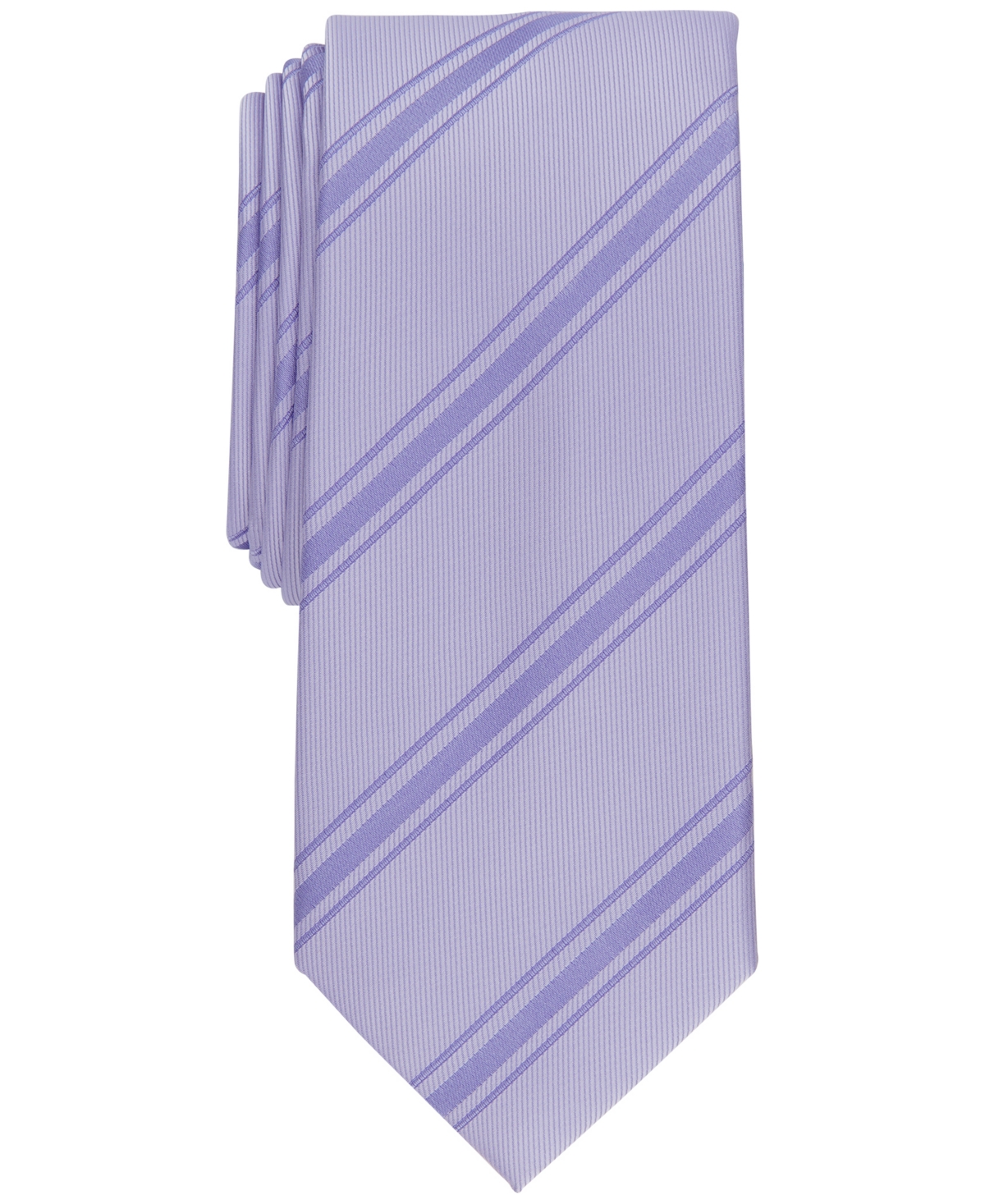 Alfani Men's Trinity Stripe Slim Tie, Created For Macy's In Lilac