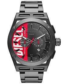 Men's Chronograph Timeframe Gunmetal-Tone Stainless Steel Bracelet Watch 48mm