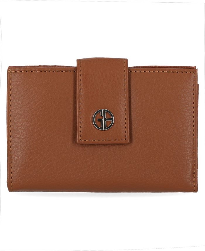 Giani Bernini Pebble Leather Receipt Wallet, Created for Macy's - Chocolate