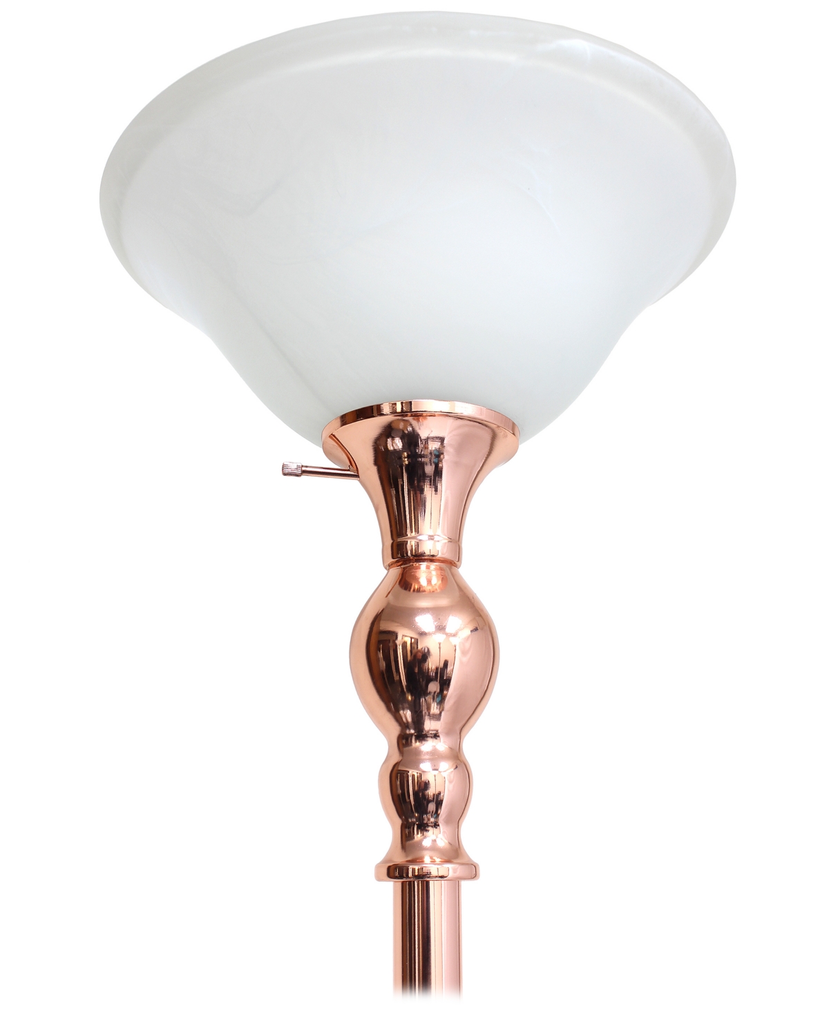 Elegant Designs 1 Light Torchiere Floor Lamp - Rose Gold-Tone