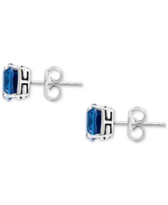 EFFY&reg; London Blue Topaz Cushion Stud Earrings (6-1/10 ct. t.w.) in Sterling Silver