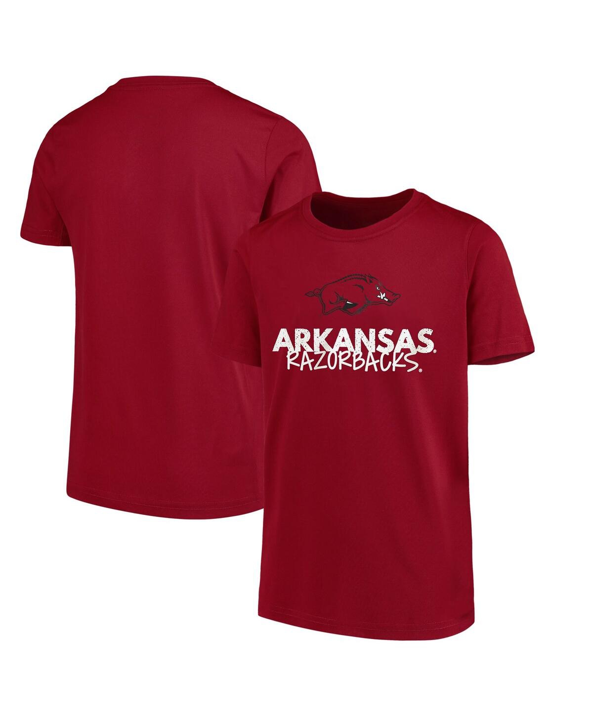 Two Feet Ahead Kids' Big Boys Cardinal Arkansas Razorbacks Crew Neck T-shirt