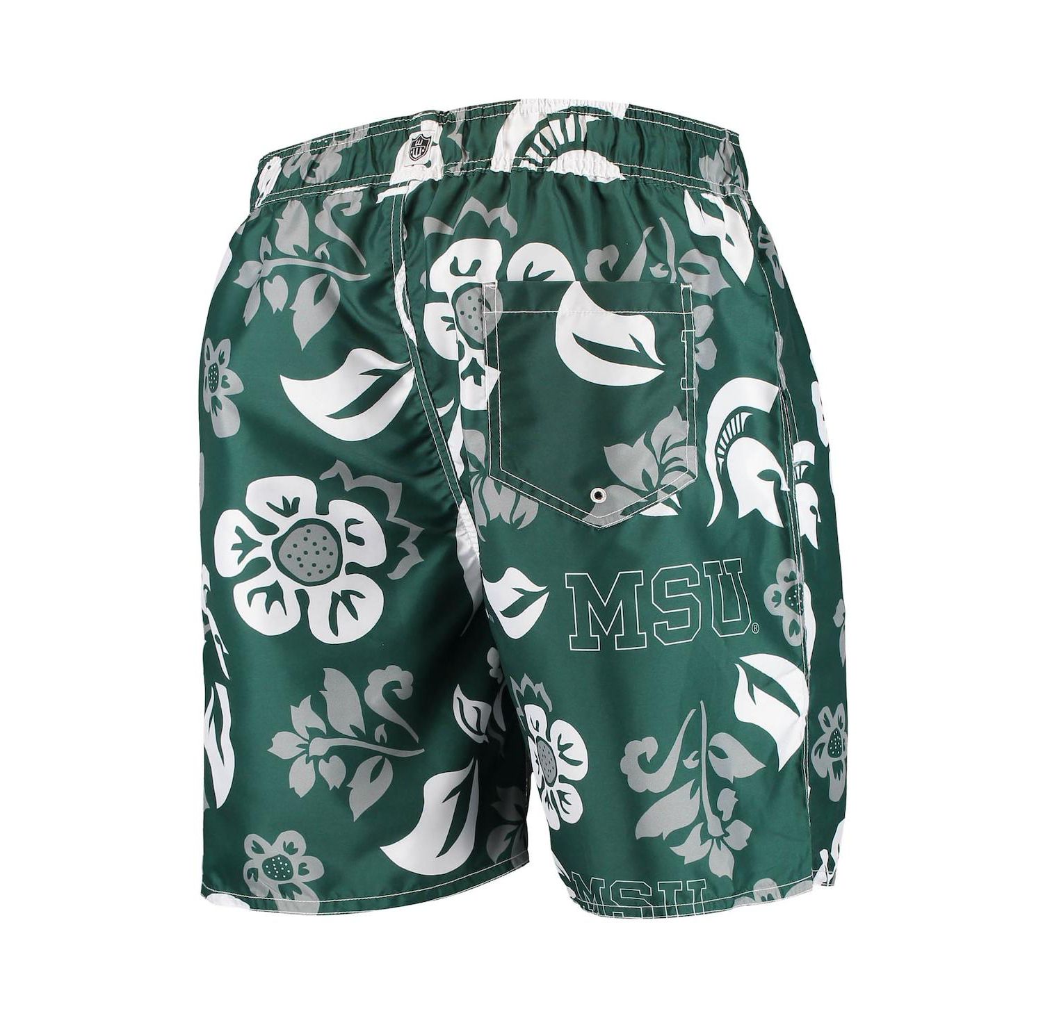 Men's Green Michigan State Spartans Floral Volley Swim Trunks