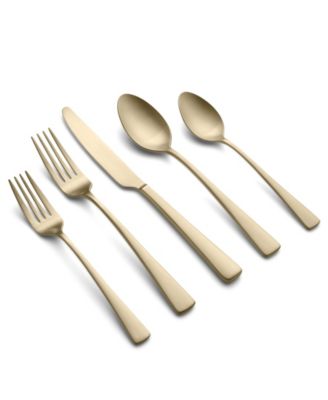 Cerys Champagne Satin Flatware Set, 20 Piece