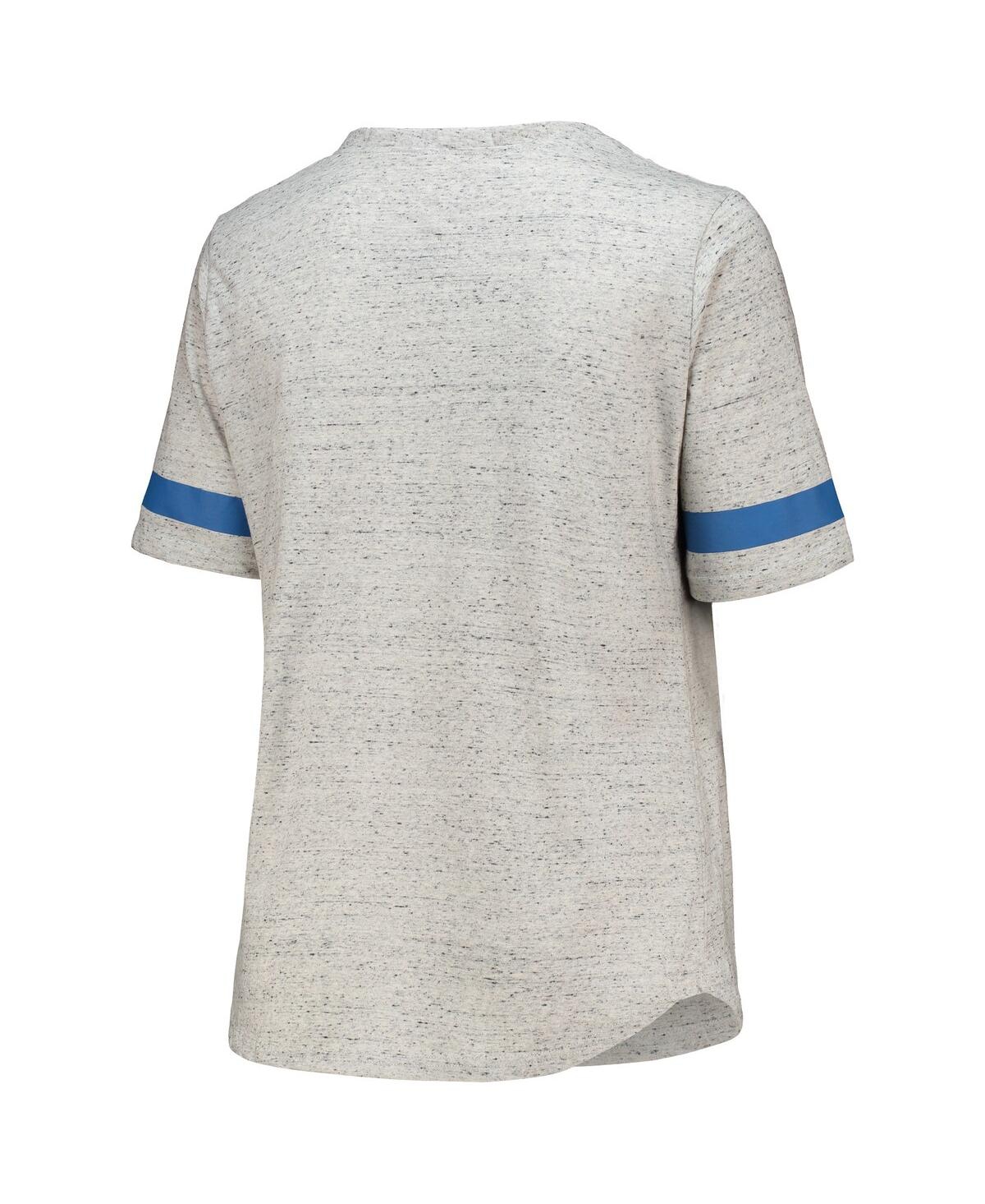 Profile Heathered Gray Florida Gators Plus Size Lace-up V-neck T-shirt In Heathered Gray