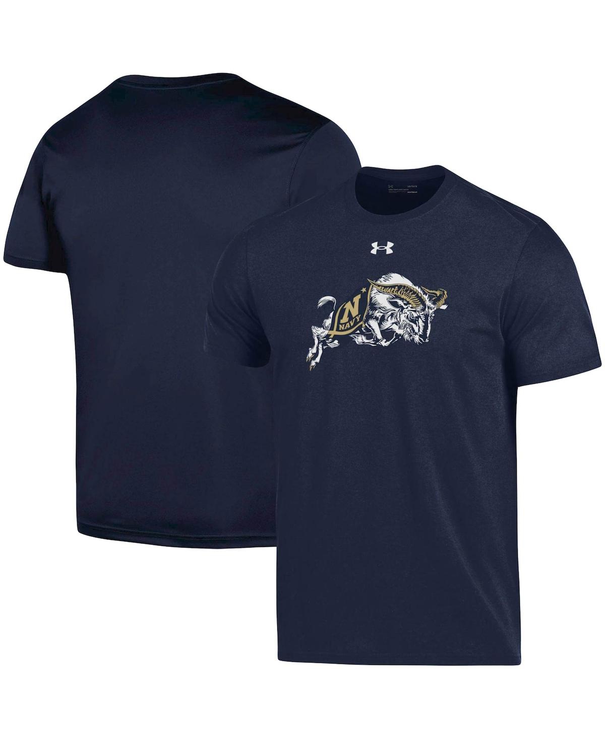 Shop Under Armour Men's  Navy Midshipmen School Mascot Logo Performance Cotton T-shirt