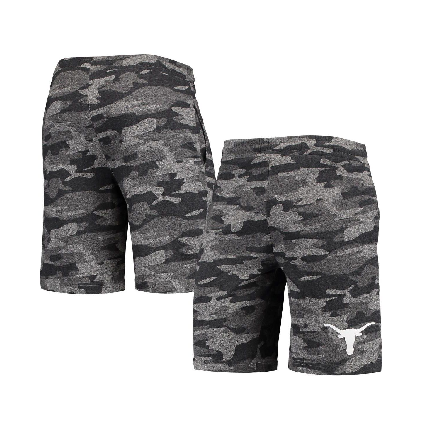 Мужские шорты Concepts Sport Charcoal, Gray Texas Longhorns Camo Backup Terry Jam Lounge Shorts — фото 2