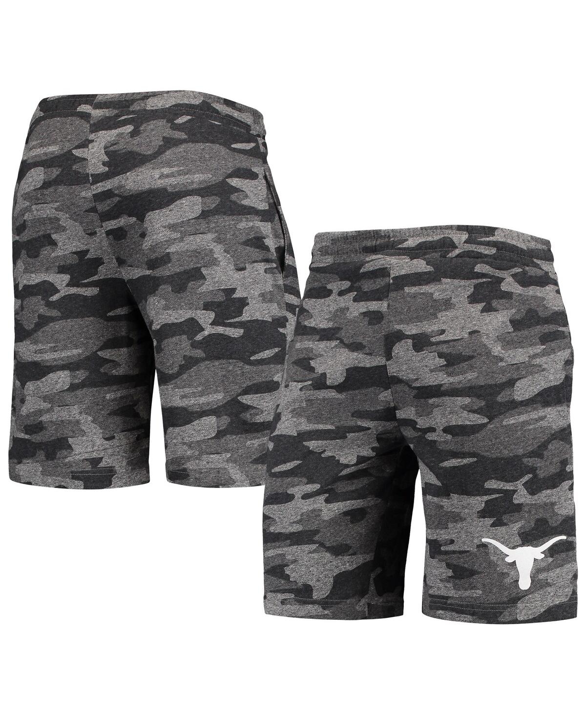 Concepts Sport Men's  Charcoal, Gray Texas Longhorns Camo Backup Terry Jam Lounge Shorts In Charcoal,gray