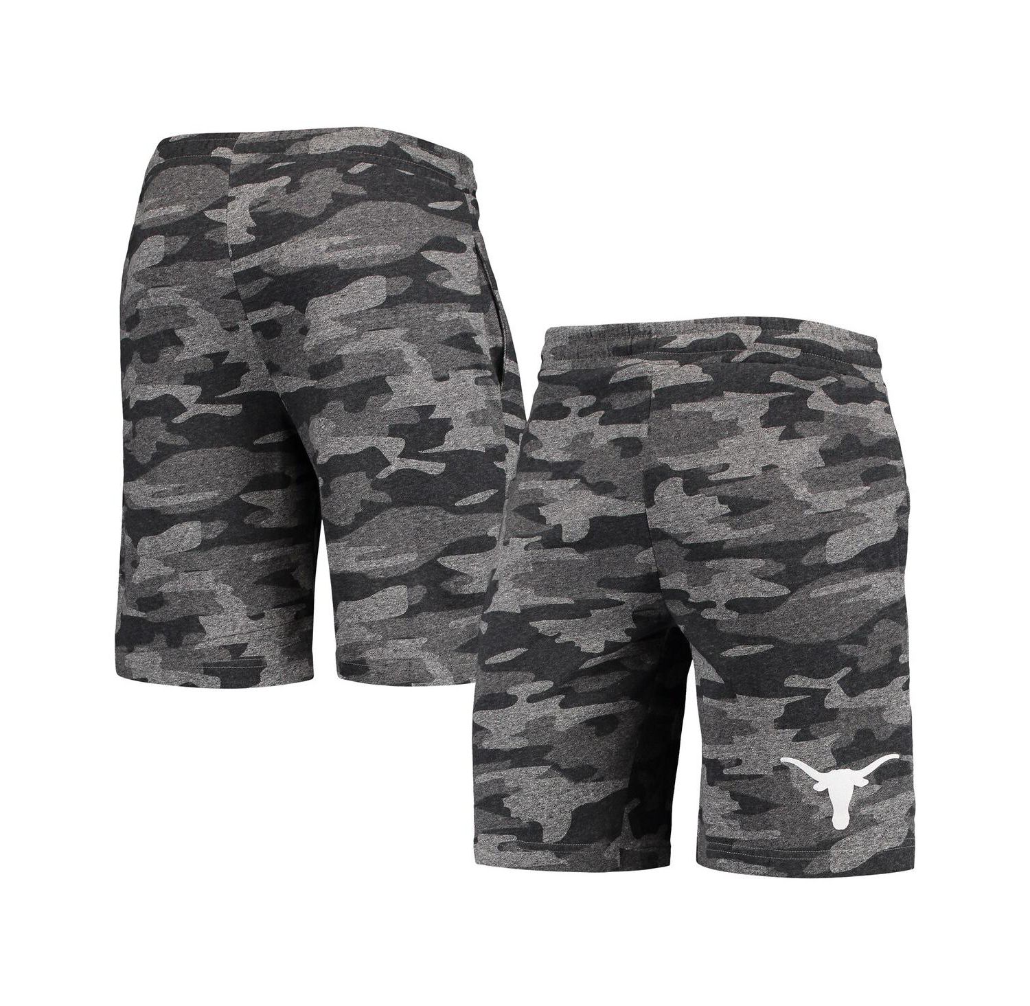 Men's Charcoal, Gray Texas Longhorns Camo Backup Terry Jam Lounge Shorts