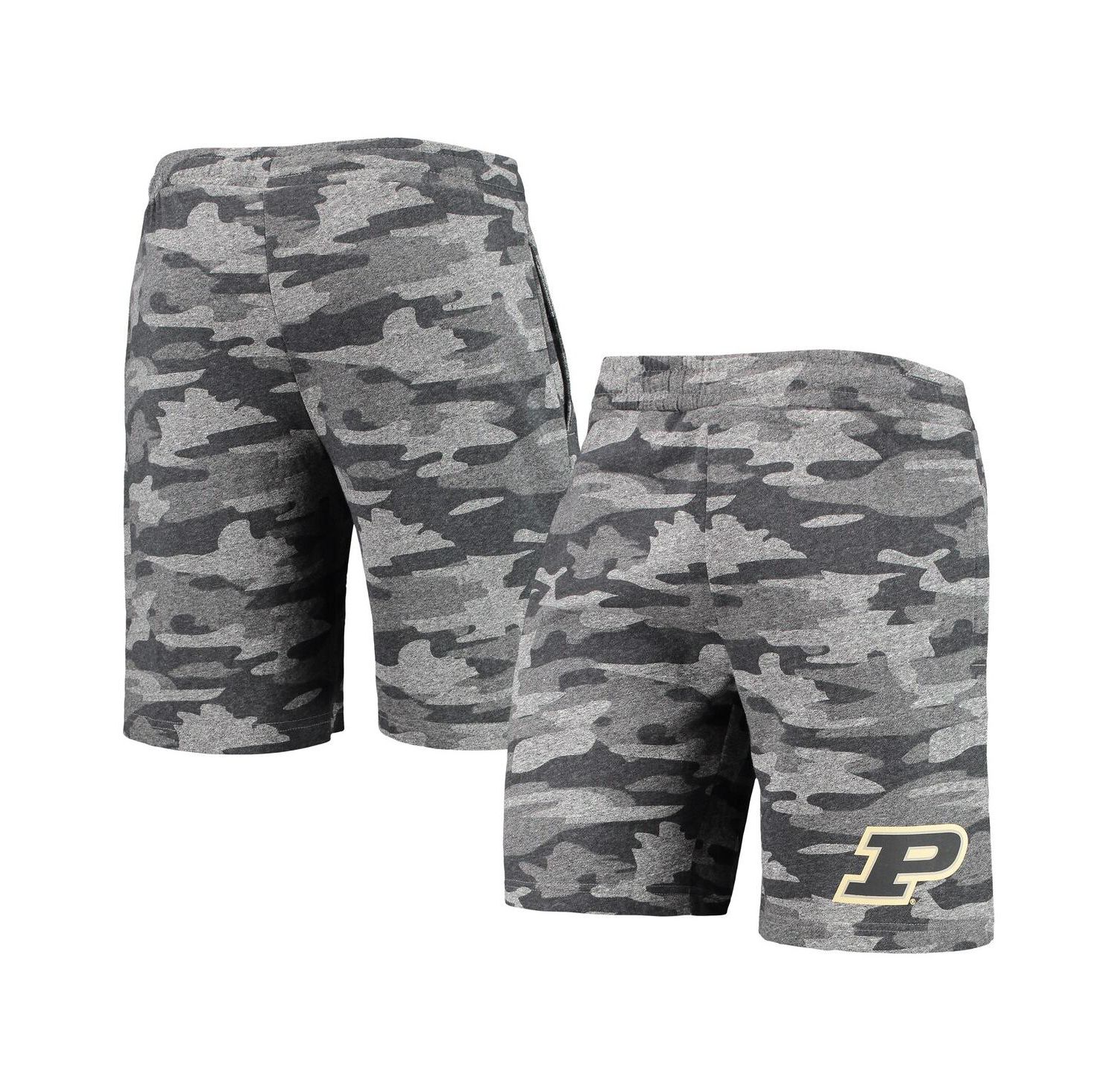 Men's Charcoal, Gray Purdue Boilermakers Camo Backup Terry Jam Lounge Shorts