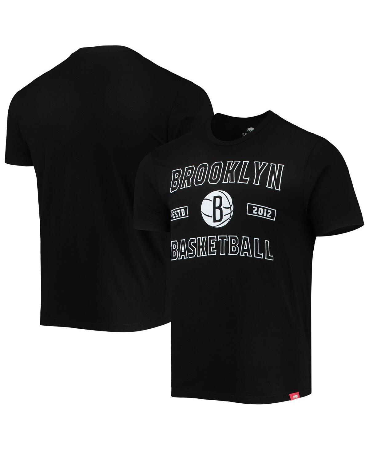 Shop Sportiqe Men's  Black Brooklyn Nets Tri-blend T-shirt
