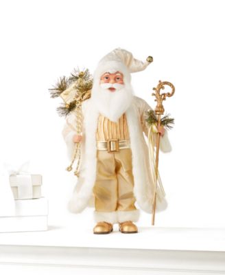 Holiday Lane - Ivory Standing Fabric Santa Figurine