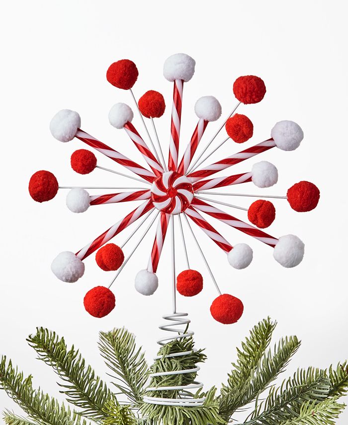 Peppermint Christmas tree topper,candy cane Christmas tree topper