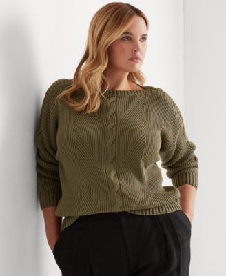 ralph lauren plus size cable knit sweaters