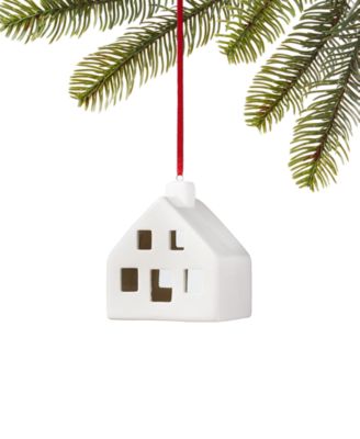 Holiday Lane - Northern Holiday White Porcelain House LED Light-Up Ornament