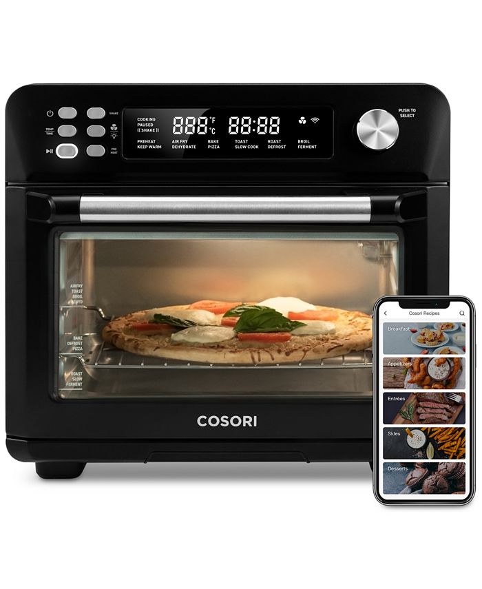 Cosori 25L Smart Air Fryer Toaster Oven with Meat Thermometer - Black