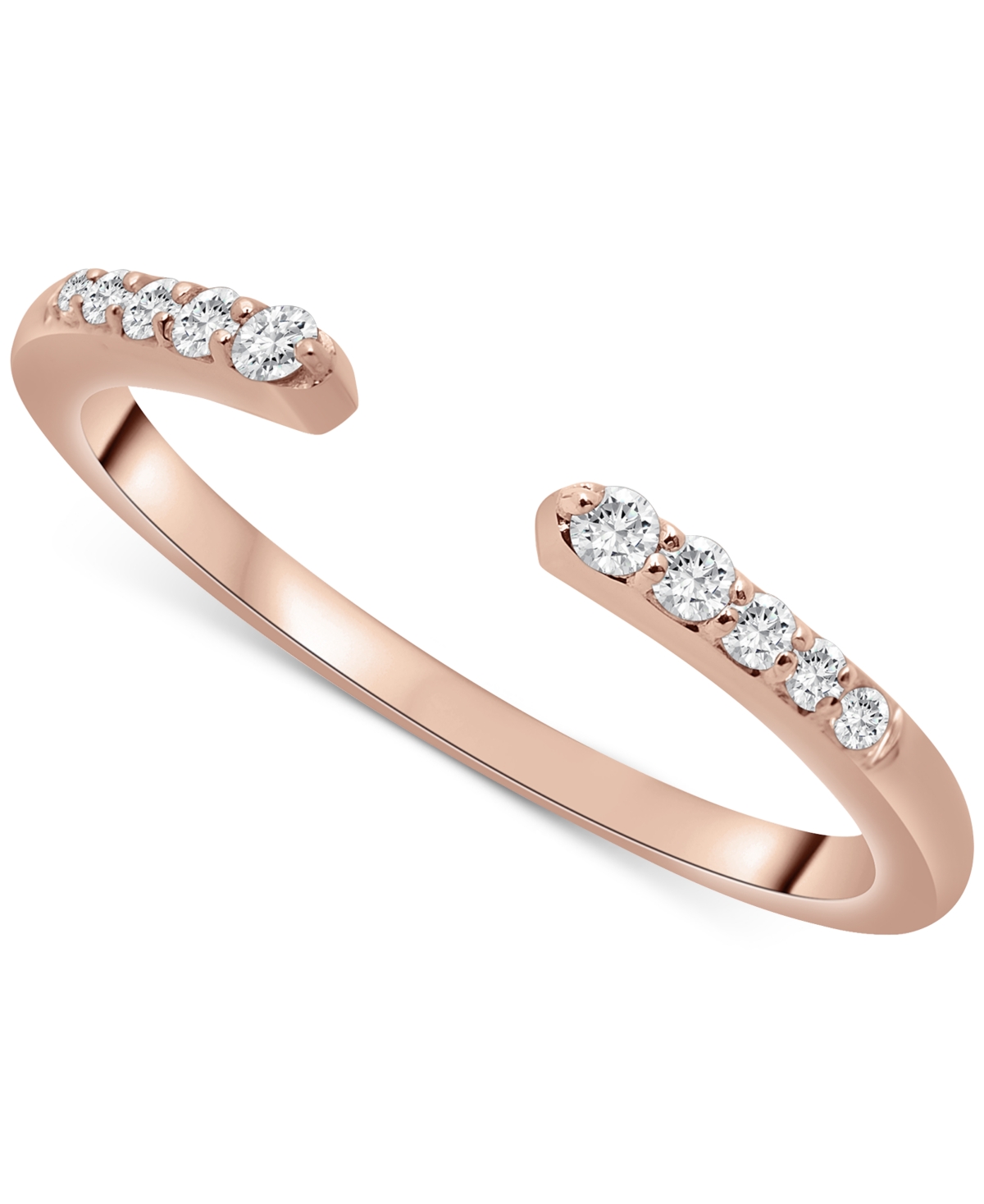 Shop Wrapped Diamond Cuff Ring (1/10 Ct. T.w.) In 14k Yellow, White Or Rose Gold, Created For Macy's