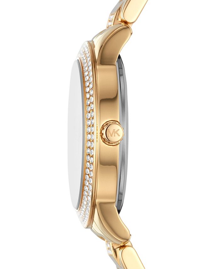 Michael Kors Women's Tibby Gold-Tone Stainless Steel Bracelet Watch ...