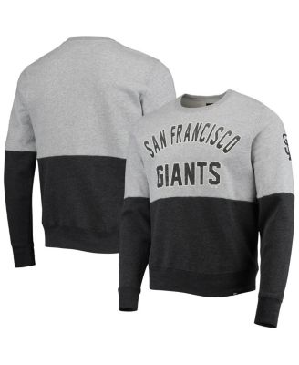 Men's '47 Heathered Gray and Heathered Black San Francisco Giants Two-Toned Team Pullover Sweatshirt