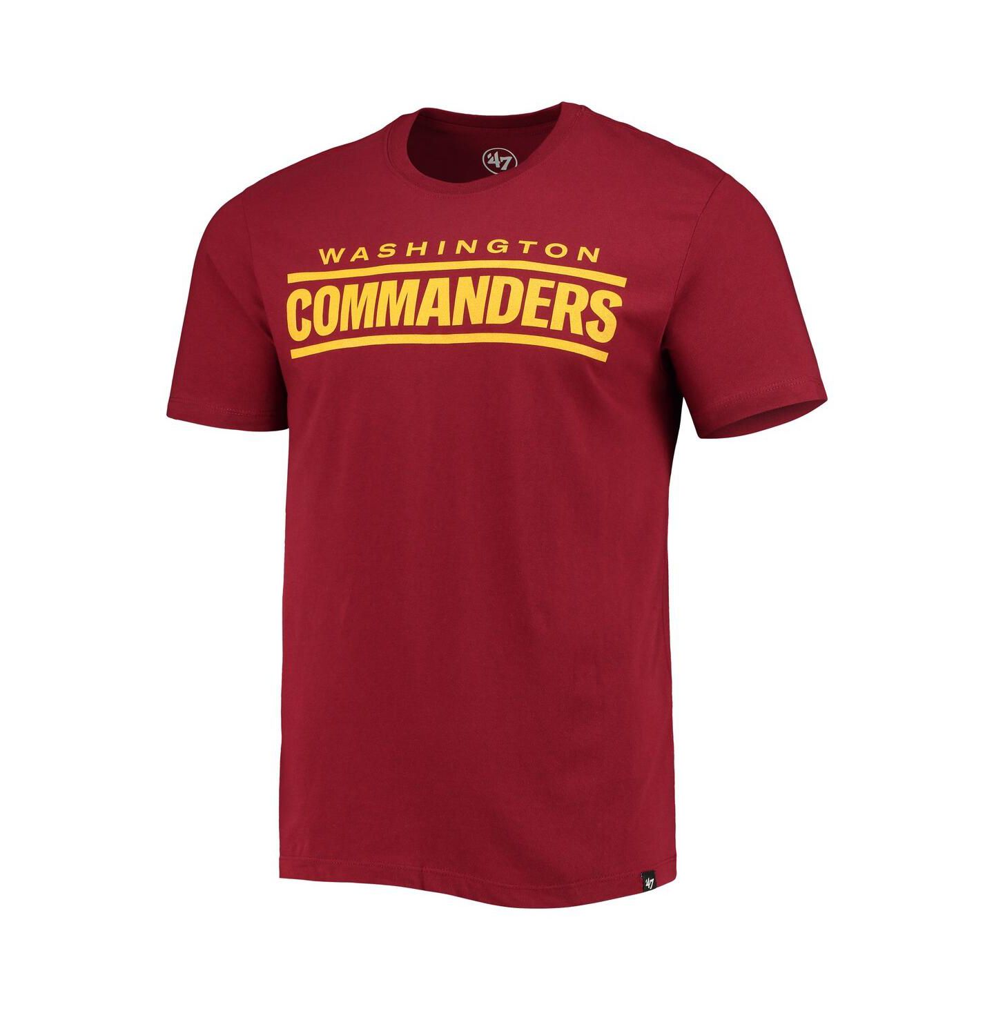 Мужская футболка '47 Brand Burgundy Washington Commanders Wordmark Imprint Super Rival — фото 3