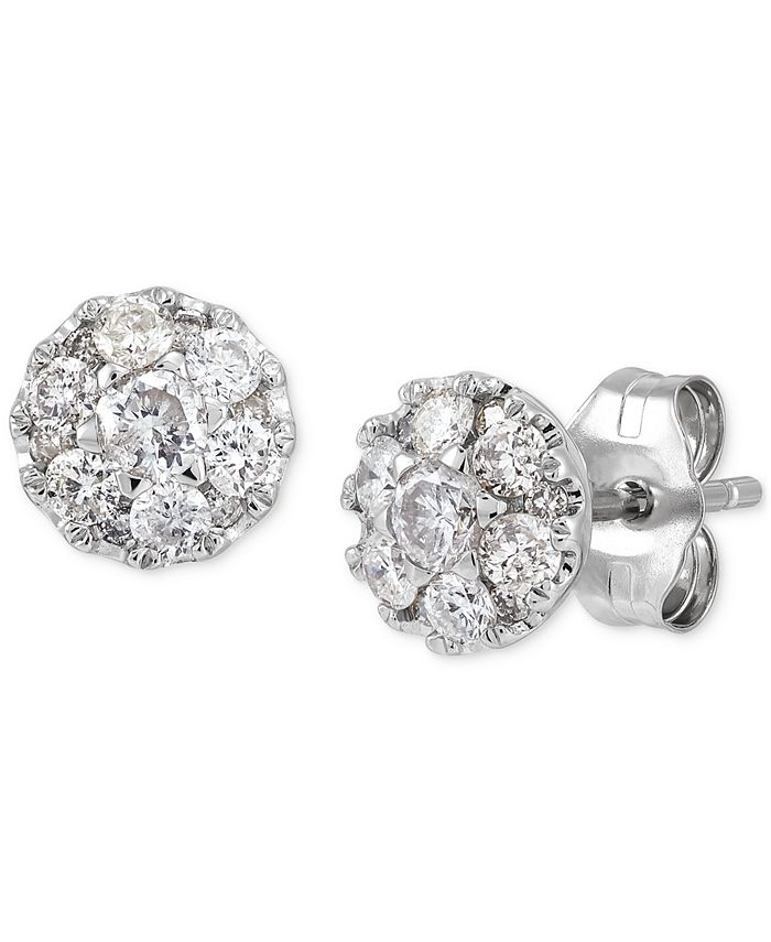 Macys diamond cluster stud earrings Clearance